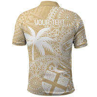 Custom Indo Fijians Polo Shirt Fiji ke Hindustani Polyneisan Paisley Beige Style LT9 - Polynesian Pride