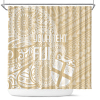 Custom Indo Fijians Shower Curtain Fiji ke Hindustani Polyneisan Paisley Beige Style LT9 Beige - Polynesian Pride