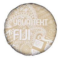 Custom Indo Fijians Spare Tire Cover Fiji ke Hindustani Polyneisan Paisley Beige Style LT9 - Polynesian Pride