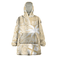 Custom Indo Fijians Wearable Blanket Hoodie Fiji ke Hindustani Polyneisan Paisley Beige Style LT9 One Size Beige - Polynesian Pride