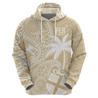 Custom Indo Fijians Zip Hoodie Fiji ke Hindustani Polyneisan Paisley Beige Style LT9 - Polynesian Pride