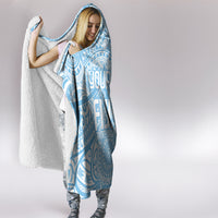 Custom Indo Fijians Hooded Blanket Fiji ke Hindustani Polyneisan Paisley Blue Style LT9 - Polynesian Pride