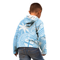 Custom Indo Fijians Kid Hoodie Fiji ke Hindustani Polyneisan Paisley Blue Style LT9 - Polynesian Pride