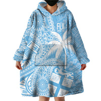 Custom Indo Fijians Wearable Blanket Hoodie Fiji ke Hindustani Polyneisan Paisley Blue Style LT9 - Polynesian Pride