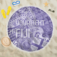 Custom Indo Fijians Beach Blanket Fiji ke Hindustani Polyneisan Paisley Purple Style LT9 One Size 150cm Purple - Polynesian Pride