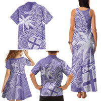 Custom Indo Fijians Family Matching Tank Maxi Dress and Hawaiian Shirt Fiji ke Hindustani Polyneisan Paisley Purple Style LT9 - Polynesian Pride