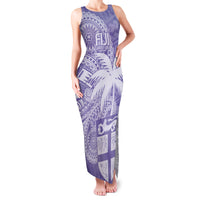 Custom Indo Fijians Family Matching Tank Maxi Dress and Hawaiian Shirt Fiji ke Hindustani Polyneisan Paisley Purple Style LT9 Mom's Dress Purple - Polynesian Pride
