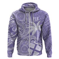 Custom Indo Fijians Hoodie Fiji ke Hindustani Polyneisan Paisley Purple Style LT9 Zip Hoodie Purple - Polynesian Pride