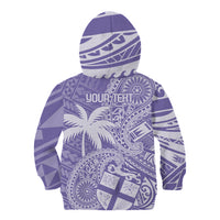 Custom Indo Fijians Kid Hoodie Fiji ke Hindustani Polyneisan Paisley Purple Style LT9 - Polynesian Pride