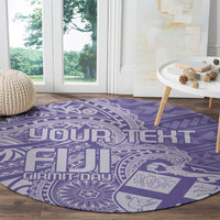 Custom Indo Fijians Round Carpet Fiji ke Hindustani Polyneisan Paisley Purple Style LT9 - Polynesian Pride