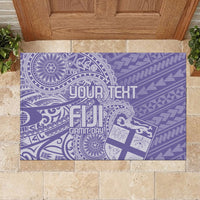 Custom Indo Fijians Rubber Doormat Fiji ke Hindustani Polyneisan Paisley Purple Style LT9 - Polynesian Pride