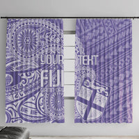 Custom Indo Fijians Window Curtain Fiji ke Hindustani Polyneisan Paisley Purple Style LT9 With Hooks Purple - Polynesian Pride