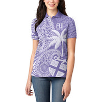 Custom Indo Fijians Women Polo Shirt Fiji ke Hindustani Polyneisan Paisley Purple Style LT9 - Polynesian Pride