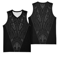 Queensland Maori Rugby Nga Hau e Wha Basketball Jersey Black Motif - Polynesian Pride