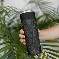 Queensland Maori Rugby Nga Hau e Wha Skinny Tumbler Black Motif LT9 - Polynesian Pride