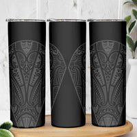 Queensland Maori Rugby Nga Hau e Wha Skinny Tumbler Black Motif LT9 - Polynesian Pride