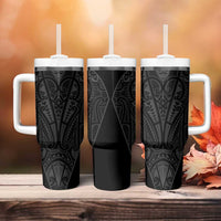 Queensland Maori Rugby Nga Hau e Wha Tumbler With Handle Black Motif