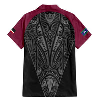 Queensland Maori Rugby Nga Hau e Wha Family Matching Mermaid Dress and Hawaiian Shirt Maroon Motif LT9 - Polynesian Pride