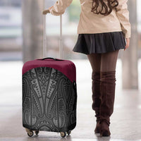 Queensland Maori Rugby Nga Hau e Wha Luggage Cover Maroon Motif
