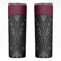 Queensland Maori Rugby Nga Hau e Wha Skinny Tumbler Maroon Motif LT9 Maroon - Polynesian Pride