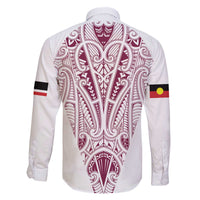 Queensland Maori Rugby Nga Hau e Wha Family Matching Off The Shoulder Long Sleeve Dress and Hawaiian Shirt White Motif LT9 - Polynesian Pride