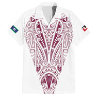 Queensland Maori Rugby Nga Hau e Wha Family Matching Short Sleeve Bodycon Dress and Hawaiian Shirt White Motif LT9 Dad's Shirt - Short Sleeve White - Polynesian Pride