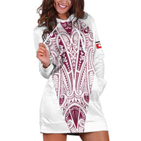 Queensland Maori Rugby Nga Hau e Wha Hoodie Dress White Motif LT9 White - Polynesian Pride