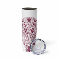 Queensland Maori Rugby Nga Hau e Wha Skinny Tumbler White Motif LT9 - Polynesian Pride