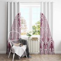 Queensland Maori Rugby Nga Hau e Wha Window Curtain White Motif