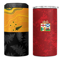 Custom British Lions-AUNZ 4 in 1 Can Cooler Tumbler Australia-New Zealand Indigenous Motif LT9 One Size: 16 oz Red - Polynesian Pride