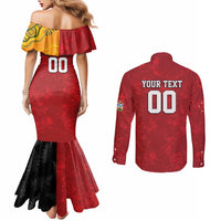 Custom British Lions-AUNZ Couples Matching Mermaid Dress and Long Sleeve Button Shirt Australia-New Zealand Indigenous Motif