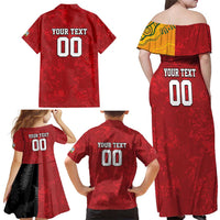 Custom British Lions-AUNZ Family Matching Off Shoulder Maxi Dress and Hawaiian Shirt Australia-New Zealand Indigenous Motif LT9 - Polynesian Pride
