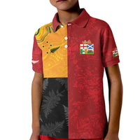 Custom British Lions-AUNZ Kid Polo Shirt Australia-New Zealand Indigenous Motif LT9 Kid Red - Polynesian Pride