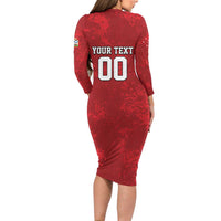 Custom British Lions-AUNZ Long Sleeve Bodycon Dress Australia-New Zealand Indigenous Motif LT9 - Polynesian Pride