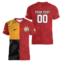 Custom British Lions-AUNZ Women V-Neck T-Shirt Australia-New Zealand Indigenous Motif LT9 - Polynesian Pride
