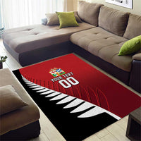 Custom British Lions New Zealand Area Rug Half Black Fern