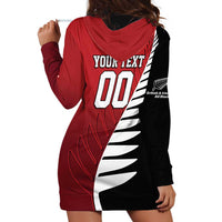 Custom British Lions New Zealand Hoodie Dress Half Black Fern LT9 - Polynesian Pride