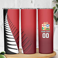 Custom British Lions New Zealand Skinny Tumbler Half Black Fern LT9 - Polynesian Pride