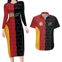 Custom British Lions New Zealand Couples Matching Long Sleeve Bodycon Dress and Hawaiian Shirt Sporty Style