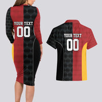 Custom British Lions New Zealand Couples Matching Long Sleeve Bodycon Dress and Hawaiian Shirt Sporty Style