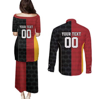 Custom British Lions New Zealand Couples Matching Puletasi and Long Sleeve Button Shirt Sporty Style