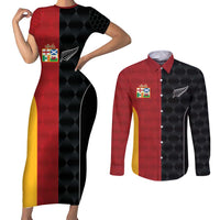 Custom British Lions New Zealand Couples Matching Short Sleeve Bodycon Dress and Long Sleeve Button Shirt Sporty Style