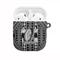 Fiji Custom Rugby National Heritage AirPods Case Black Traditional Masi Inspired