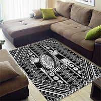 Fiji Custom Rugby National Heritage Area Rug Black Traditional Masi Inspired