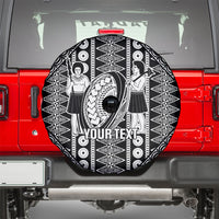 Fiji Custom Rugby National Heritage Spare Tire Cover Black Traditional Masi Inspired