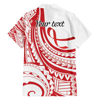 Know Your Status Red Ribbon Personalised Family Matching Off Shoulder Maxi Dress and Hawaiian Shirt Polynesian AIDS Awareness LT9 - Polynesian Pride