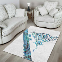 Kahui Whetu Paua shell Kowhaiwhai Taniko Personalised Area Rug Manta Ray Shark-Turtle Maori Tribal Style LT9 - Polynesian Pride