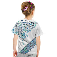 Kahui Whetu Paua shell Kowhaiwhai Taniko Personalised Kid T Shirt Manta Ray Shark-Turtle Maori Tribal Style LT9 - Polynesian Pride