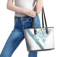 Kahui Whetu Paua shell Kowhaiwhai Taniko Personalised Leather Tote Bag Manta Ray Shark-Turtle Maori Tribal Style LT9 - Polynesian Pride