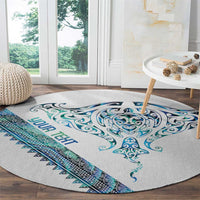 Kahui Whetu Paua shell Kowhaiwhai Taniko Personalised Round Carpet Manta Ray Shark-Turtle Maori Tribal Style LT9 - Polynesian Pride